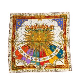Vintage Hermes "Carpe Diem" Silk Scarf Carre 90, by Joachim Metz in 1994